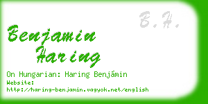 benjamin haring business card